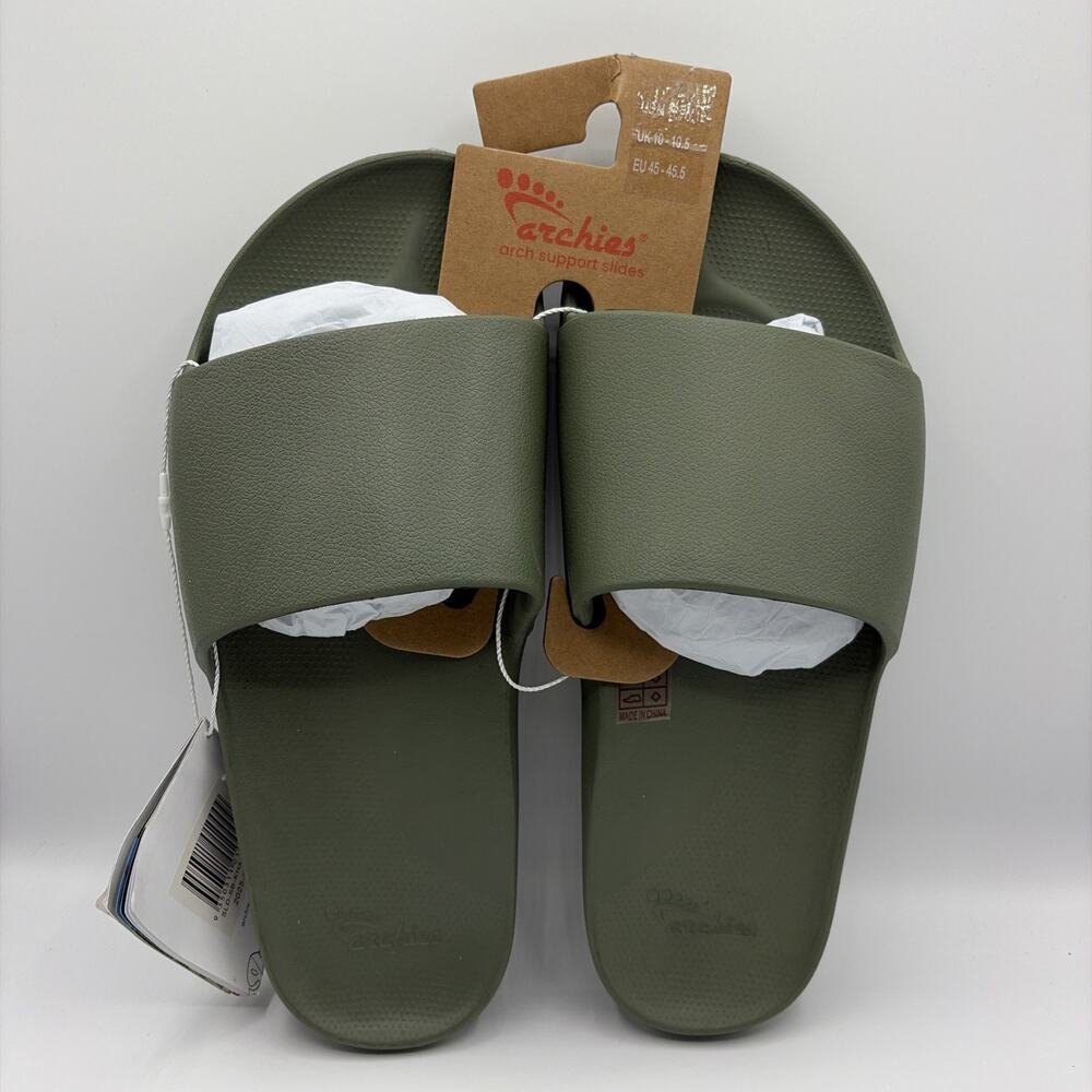 Archies Olive Green Arch Support Flip Flops Unisex Sz US M 11 W 12 NWT
